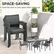 Set mobilier gradina/terasa, gri, efect lemn, 1 masa, 6 scaune, Payton