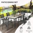 Set mobilier gradina/terasa, gri, efect lemn, 1 masa, 6 scaune, Payton