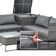 Set mobilier gradina/terasa, gri, ratan sintetic, 1 masa, 2 canapele, 1 lada, Cassidy