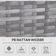 Set mobilier gradina/terasa, gri, ratan sintetic, 1 masa, 2 canapele, 2 tabureti, Penelope