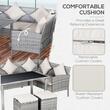 Set mobilier gradina/terasa, gri, ratan sintetic, 1 masa, 2 canapele, 2 tabureti, Penelope