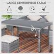 Set mobilier gradina/terasa, gri, ratan sintetic, 1 masa, 2 canapele, 2 tabureti, Penelope