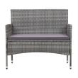 Set mobilier gradina/terasa, gri, ratan sintetic, 1 masa, 2 scaune, 1 canapea, Reno