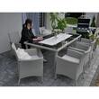 Set mobilier gradina/terasa, gri, ratan sintetic, 1 masa, 8 fotolii, Locarno