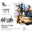 Set mobilier gradina/terasa, gri si maro, ratan sintetic, 1 masa extensibila, 6 scaune, Carolina