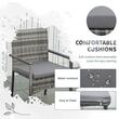 Set mobilier gradina/terasa, gri si maro, ratan sintetic, 1 masa extensibila, 6 scaune, Carolina