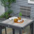 Set mobilier gradina/terasa, gri si maro, ratan sintetic, 1 masa extensibila, 6 scaune, Carolina