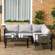 Set mobilier gradina/terasa, gri si negru, 1 masa, 2 canapele, Kayden