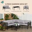 Set mobilier gradina/terasa, gri si negru, 1 masa, 2 canapele, Kayden