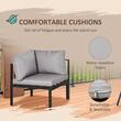 Set mobilier gradina/terasa, gri si negru, 1 masa, 2 canapele, Kayden