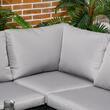 Set mobilier gradina/terasa, gri si negru, 1 masa, 2 canapele, Kayden
