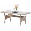 Set mobilier gradina/terasa, maro deschis si bej, ratan sintetic, 1 masa, 2 canapele, 2 tabureti, Cesme