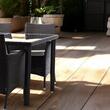 Set mobilier gradina/terasa, maro inchis si bej, ratan sintetic, 1 masa, 6 fotolii, Riviera
