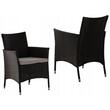 Set mobilier gradina/terasa, maro inchis si bej, ratan sintetic, 1 masa, 8 fotolii, Brian