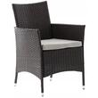 Set mobilier gradina/terasa, maro inchis si bej, ratan sintetic, 1 masa, 8 fotolii, Brian