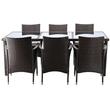 Set mobilier gradina/terasa, maro inchis si bej, ratan sintetic, 1 masa, 8 fotolii, Brian