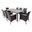 Set mobilier gradina/terasa, maro inchis si bej, ratan sintetic, 1 masa, 8 fotolii, Brian