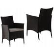 Set mobilier gradina/terasa, maro inchis si bej, ratan sintetic, 1 masa, 4 fotolii, Geneva