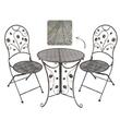 Set mobilier gradina/terasa, metal, maro, 1 masa, 2 scaune, Madison