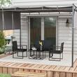 Set mobilier gradina/terasa, negru, ratan sintetic, 1 masa din 2 piese, 2 scaune, 1 canapea, Amaris