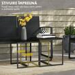 Set mobilier gradina/terasa, negru, ratan sintetic, 1 masa din 2 piese, 2 scaune, 1 canapea, Amaris