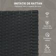Set mobilier gradina/terasa, negru, ratan sintetic, 1 masa din 2 piese, 2 scaune, 1 canapea, Amaris