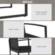 Set mobilier gradina/terasa, negru, ratan sintetic, 1 masa din 2 piese, 2 scaune, 1 canapea, Amaris
