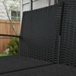 Set mobilier gradina/terasa, negru, ratan sintetic, 1 masa din 2 piese, 2 scaune, 1 canapea, Amaris