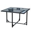 Set mobilier gradina/terasa, negru si alb, ratan sintetic, 1 masa, 4 fotolii, Angeni
