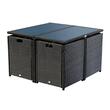 Set mobilier gradina/terasa, negru si alb, ratan sintetic, 1 masa, 4 fotolii, Angeni