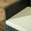 Set mobilier gradina/terasa, negru si bej, ratan sintetic, 1 masa, 2 scaune, 1 canapea, Loris