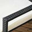 Set mobilier gradina/terasa, negru si bej, ratan sintetic, 1 masa, 6 scaune, Lynna