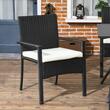 Set mobilier gradina/terasa, negru si bej, ratan sintetic, 1 masa, 6 scaune, Lynna