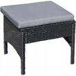 Set mobilier gradina/terasa, negru si gri, ratan sintetic, 1 masa, 2 scaune, 1 canapea, 2 tabureti, Salo