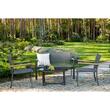Set mobilier gradina/terasa, negru si natur, 1 masa, 2 scaune, 1 canapea, Jumi