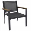 Set mobilier gradina/terasa, negru si natur, 1 masa, 2 scaune, 1 canapea, Jumi