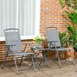 Set mobilier gradina/terasa, otel, blat sticla, gri, 1 masa, 2 scaune, Gretchen