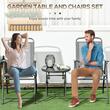 Set mobilier gradina/terasa, otel, blat sticla, gri, 1 masa, 2 scaune, Gretchen