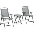 Set mobilier gradina/terasa, otel, blat sticla, gri, 1 masa, 2 scaune, Gretchen