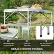 Set mobilier gradina/terasa, pliabil, 1 masa, 2 banci, MDF si aluminiu, alb, 90 cm, Frankfurt