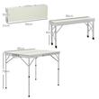 Set mobilier gradina/terasa, pliabil, 1 masa, 2 banci, MDF si aluminiu, alb, 90 cm, Frankfurt
