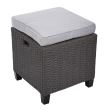 Set mobilier gradina/terasa, poliratan, grafit si gri, 1 masa, 2 tabureti, 2 fotolii, 1 canapea, Milano