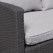 Set mobilier gradina/terasa, poliratan, grafit si gri, 1 masa, 2 tabureti, 2 fotolii, 1 canapea, Milano