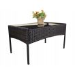 Set mobilier gradina/terasa, poliratan, maro cu perne crem, 1 masa, 2 fotolii, 1 canapea, Medi