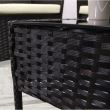 Set mobilier gradina/terasa, poliratan, maro cu perne crem, 1 masa, 2 fotolii, 1 canapea, Medi