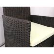 Set mobilier gradina/terasa, poliratan, maro cu perne crem, 1 masa, 2 fotolii, 1 canapea, Medi