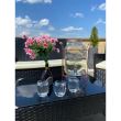 Set mobilier gradina/terasa, poliratan, negru cu perne bej, 1 masa, 2 fotolii, 1 canapea, Medi
