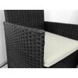 Set mobilier gradina/terasa, poliratan, negru cu perne bej, 1 masa, 2 fotolii, 1 canapea, Medi