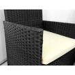 Set mobilier gradina/terasa, poliratan, negru cu perne crem, 1 masa, 2 fotolii, 1 canapea, Medi