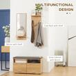 Set mobilier hol, pal, cu pantofar, cuier, oglinda, natur, 3 piese